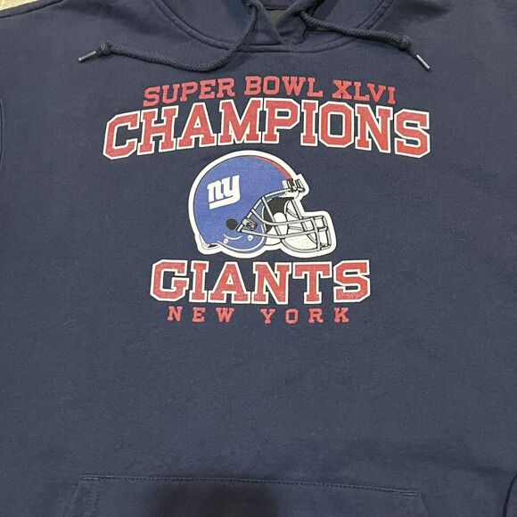2012 Reebok/New York Giants “Super Bowl XLVI Champions” Sweatshirt Hoodie Medium - Picture 2 of 5